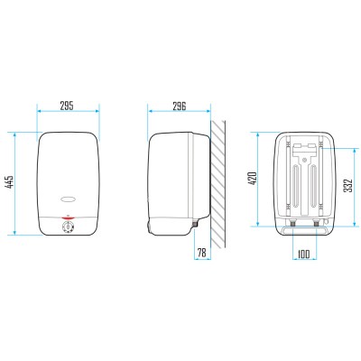 Водонагреватель Aquahot 15 л над мойкой, мокрый ТЭН 1,2 кВт