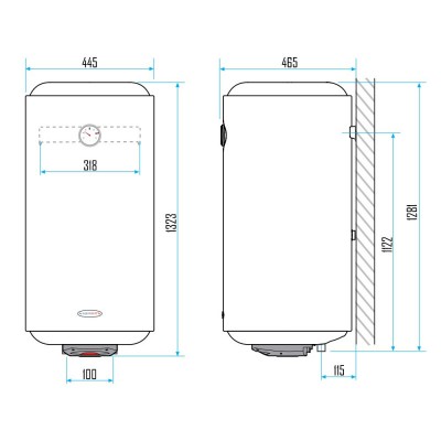 Водонагреватель Aquahot 150 л, мокрый ТЭН 1,5 кВт