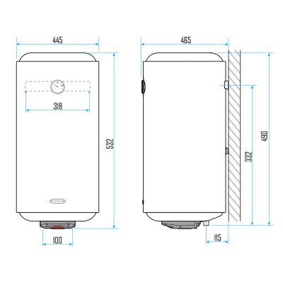 Водонагреватель Aquahot 50 л, сухой ТЭН 1,2 кВт
