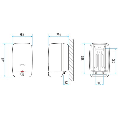 Водонагреватель Aquahot 10 л над мойкой, мокрый ТЭН 1,2 кВт