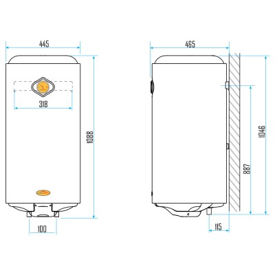 Водонагреватель Aquahot Superaquahot 120 л, сухой ТЭН