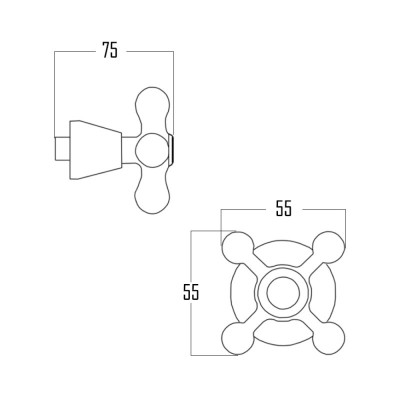 Кран-букса Q-tap Classic M12K CRM резина 1/2" с ручкой Mayfair (пара)