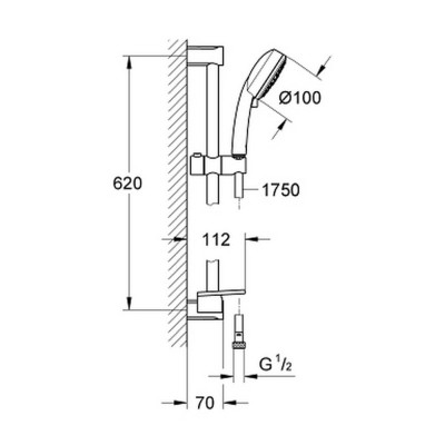 Душевой гарнитур Grohe New Tempesta Cosmopolitan 100 27929002 Душевой гарнитур Grohe New Tempesta Cosmopolitan 100 27929002