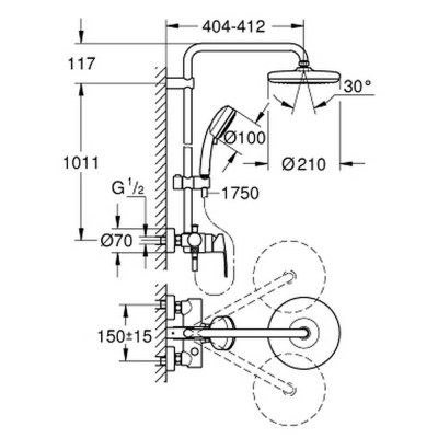 Душевая система Grohe Tempesta Cosmopolitan 26224001 Душевая система Grohe Tempesta Cosmopolitan 26224001
