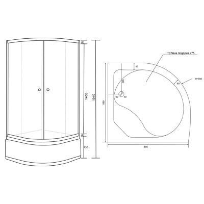 Душевая кабина Lidz Latwa SC90x90.SAT.HIGH.FR Frost Душевая кабина Lidz Latwa SC90x90.SAT.HIGH.FR Frost
