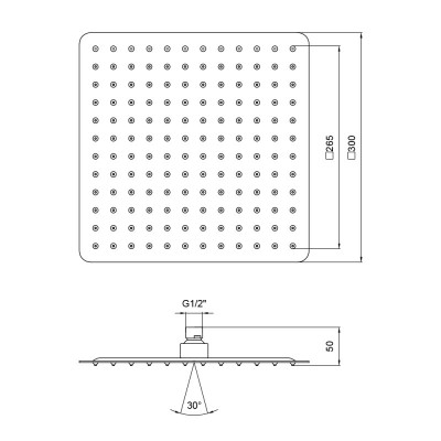 Лейка для верхнего душа Lidz (CRM)- 51 10 104 30