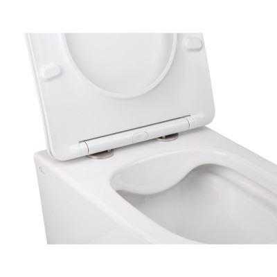 Набор Qtap инсталляция 3 в 1 Nest QT0133M425 с панелью смыва круглой QT0111M11111SAT + унитаз с сиденьем Swan QT16335178W
