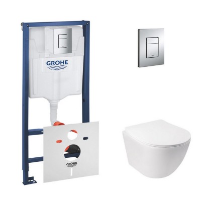 Набор инсталляция 4 в 1 Grohe Rapid SL 38772001 + унитаз с сиденьем Qtap Jay QT07335176W Набор инсталляция 4 в 1 Grohe Rapid SL 38772001 + унитаз с сиденьем Qtap Jay QT07335176W