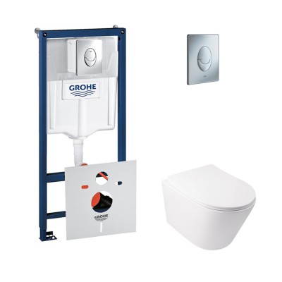 Набор инсталляция 4 в 1 Grohe Rapid SL 38721001 + унитаз с сиденьем Qtap Swan QT16335178W Набор инсталляция 4 в 1 Grohe Rapid SL 38721001 + унитаз с сиденьем Qtap Swan QT16335178W