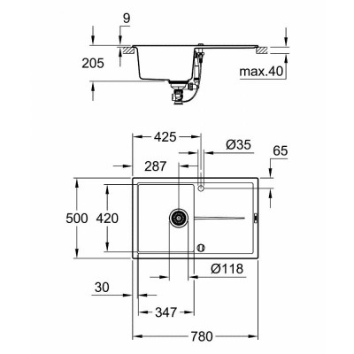 Кухонная мойка Grohe Sink K400 31639AP0 Кухонная мойка Grohe Sink K400 31639AP0