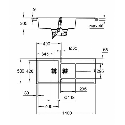 Кухонная мойка Grohe Sink K400 31643AT0 Кухонная мойка Grohe Sink K400 31643AT0