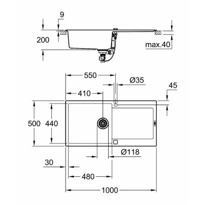 Кухонная мойка Grohe Sink K500 31645AP0 Кухонная мойка Grohe Sink K500 31645AP0