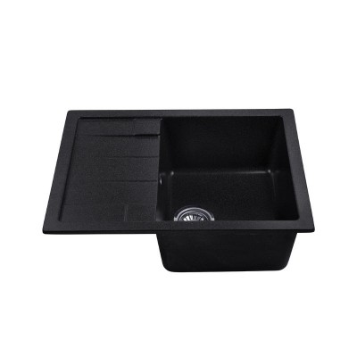 Кухонная мойка Kroner KRP Komposit GRB-6550 гранит с крылом графит