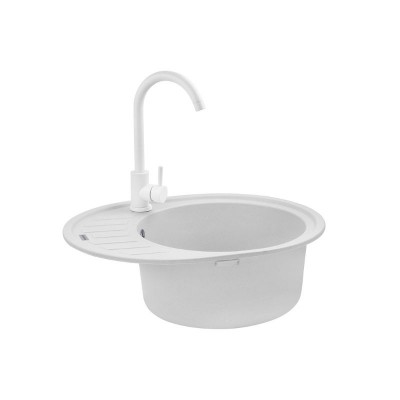 Кухонная мойка Kroner KRP Komposit GRA-6250 гранитная с крылом серая