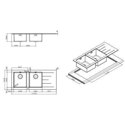 Кухонная мойка Apell Pura PU1162IRBC Brushed Кухонная мойка Apell Pura PU1162IRBC Brushed