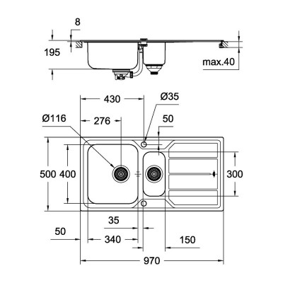 Кухонная мойка Grohe Sink K500 31572SD0