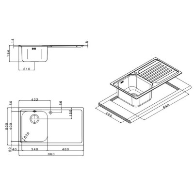 Кухонная мойка Apell Venezia VE861ILAC Satin Кухонная мойка Apell Venezia VE861ILAC Satin