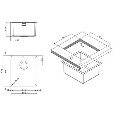 Кухонная мойка Apell Ferrara Plus FEM34UBC Brushed