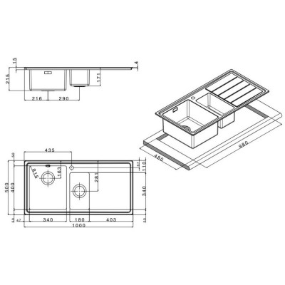 Кухонная мойка Apell Linear Plus LNP1002FRBC Brushed Кухонная мойка Apell Linear Plus LNP1002FRBC Brushed