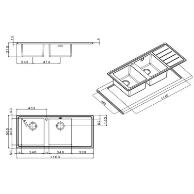 Кухонная мойка Apell Linear Plus LNP1162FRBC Brushed