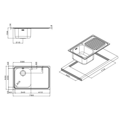 Кухонная мойка Apell Venezia VE791IRBC Brushed