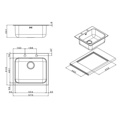 Кухонная мойка Apell Torino TOG571IBC Brushed