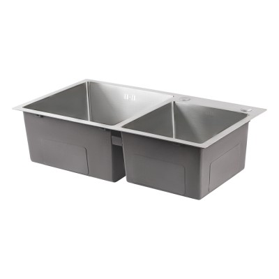 Комплект мойка смеситель 4 в 1 Qtap S7843 Satin