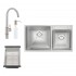 Комплект мойка смеситель 4 в 1 Qtap S7843 Satin