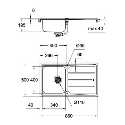 Кухонная мойка Grohe Sink K500 31571SD0