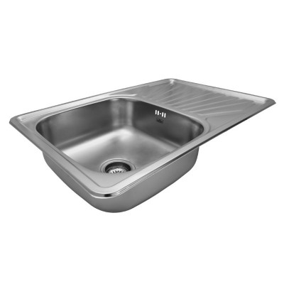 Кухонная мойка Kroner KRP Satin-7848 0.8 мм с крылом Кухонная мойка Kroner KRP Satin-7848 0.8 мм с крылом