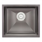 Кухонная мойка Qtap интегрированная D4843BL PVD 2.7/1.0 mm Black