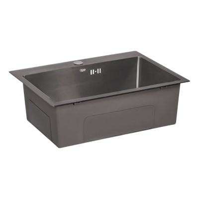 Кухонная мойка Qtap интегрированная D5843BL PVD 2.7/1.0 mm Black