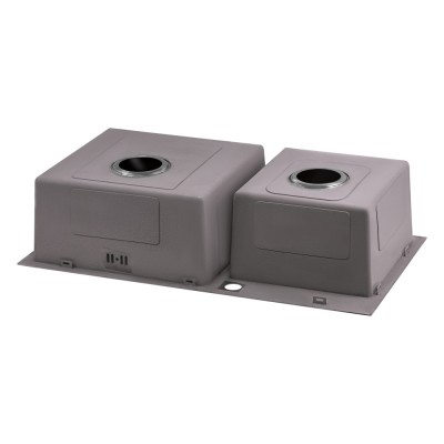 Кухонная мойка Qtap двойная интегрированная S7843BL PVD 2.7/1.0 mm Black Кухонная мойка Qtap двойная интегрированная S7843BL PVD 2.7/1.0 mm Black
