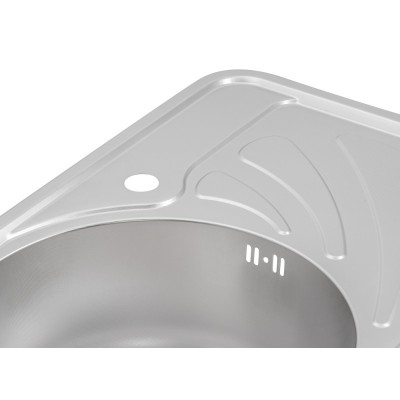 Кухонная мойка Qtap 6744L Micro Decor 0.8 мм с чашей слева Кухонная мойка Qtap 6744L Micro Decor 0.8 мм с чашей слева