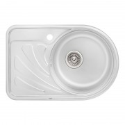Кухонная мойка Qtap 6744R Satin 0.8 мм с чашей справа
