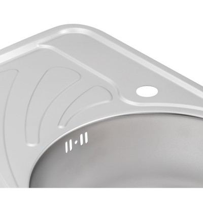 Кухонная мойка Qtap 6744R Satin 0.8 мм с чашей справа