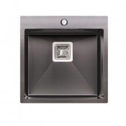 Кухонная мойка Qtap DK5050BL интегрированная черный металлик