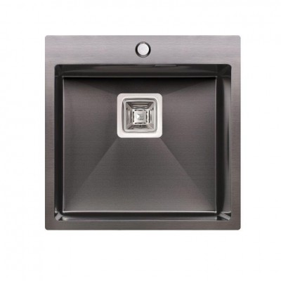 Кухонная мойка Qtap DK5050BL интегрированная черный металлик Кухонная мойка Qtap DK5050BL интегрированная черный металлик