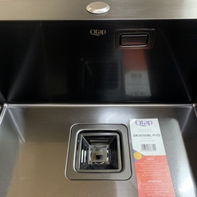 Кухонная мойка Qtap DK5050BL интегрированная черный металлик Кухонная мойка Qtap DK5050BL интегрированная черный металлик