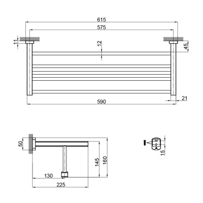 Полка для полотенец Qtap Liberty BLM 1122 Полка для полотенец Qtap Liberty BLM 1122
