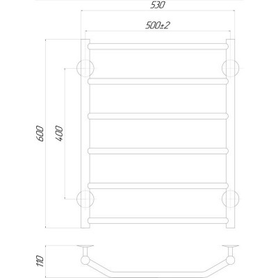 Полотенцесушитель электрический Q-tap Trapezium (CRM) P6 500х600 RE