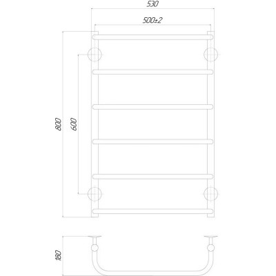 Полотенцесушитель электрический Q-tap Standard (CRM) P6 500х800 LE