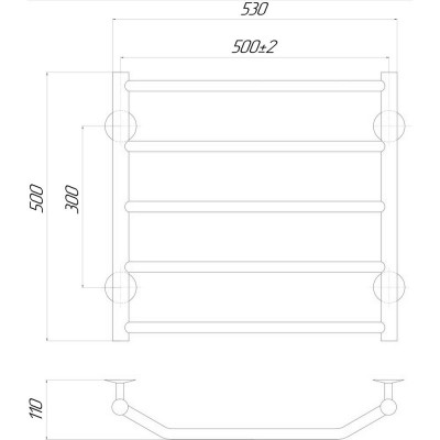 Полотенцесушитель электрический Q-tap Trapezium (CRM) P5 500х500 LE