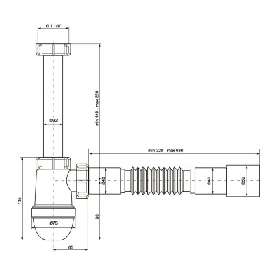 Сифон для раковины Krono Plast ST10080043