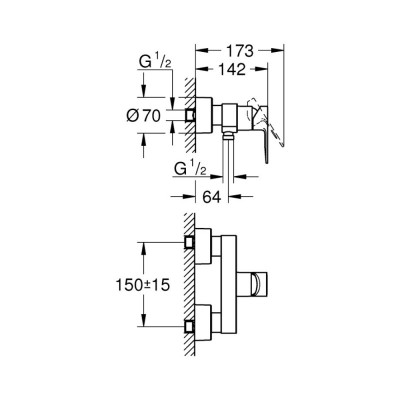 Смеситель для душа Grohe Lineare 33865001 Смеситель для душа Grohe Lineare 33865001