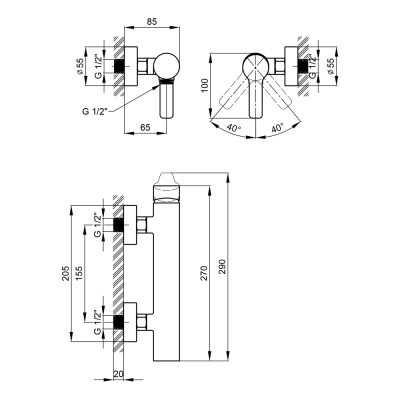Смеситель для душа Qtap Zdenek 4032102C Смеситель для душа Qtap Zdenek 4032102C