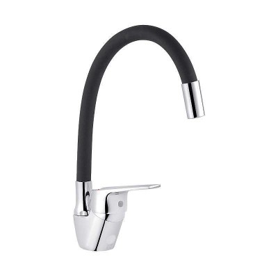 Смеситель для кухни Kroner KRM Odra-C032BLK с гибким изливом Смеситель для кухни Kroner KRM Odra-C032BLK с гибким изливом