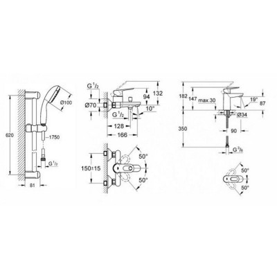 Набор смесителей Grohe BauLoop M-Size 123215M Набор смесителей Grohe BauLoop M-Size 123215M