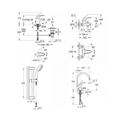 Набор смесителей Grohe Euroeco 123242K