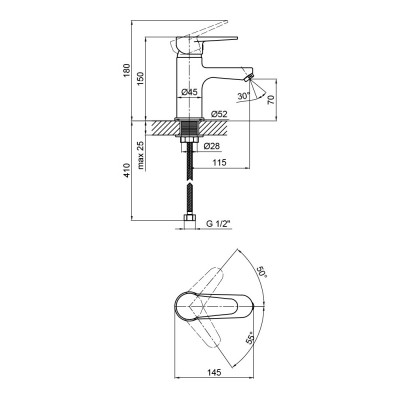 Смеситель для раковины Lidz (BLA) 14 43 001F Смеситель для раковины Lidz (BLA) 14 43 001F